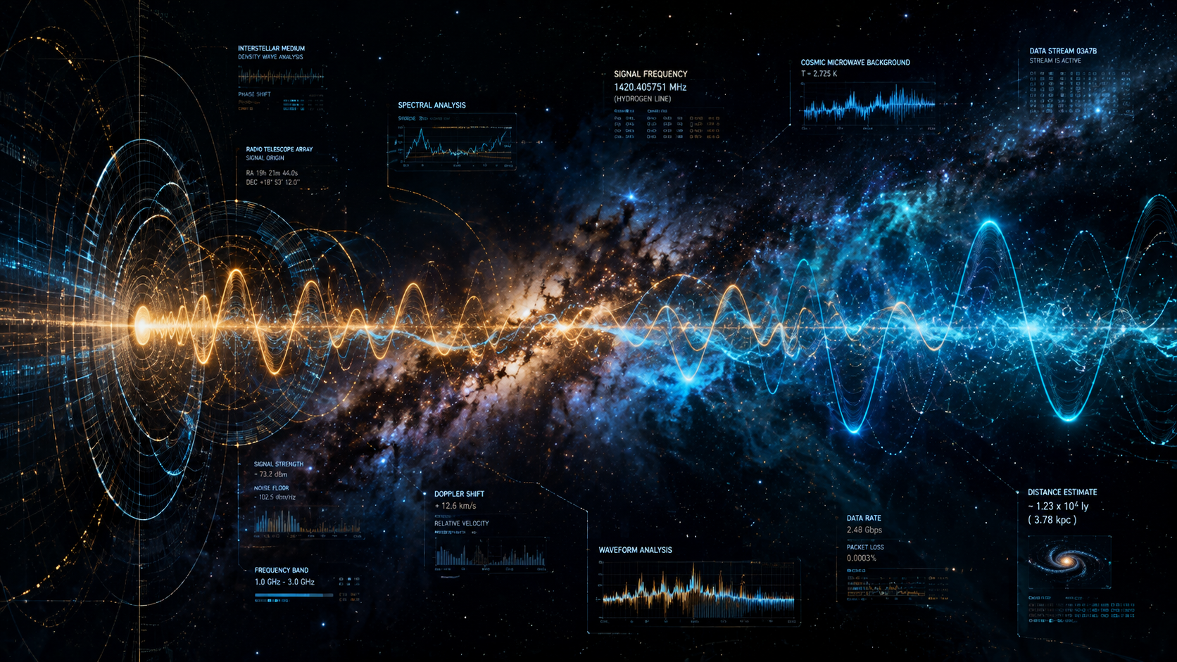 Abstract visualization of deep space radio waves